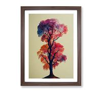 A Brilliant Tree Framed Print | A2 Walnut Framed Wall Art | Ready to Hang | Modern Floral Picture | Living Room Bedroom Lounge Office