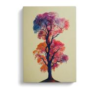 A Brilliant Tree Gold, Red, Blue Canvas Print for Living Room Bedroom Home Office Décor, Wall Art Picture Ready to Hang, 30x20 Inch (76x50 cm)