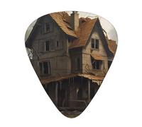A broken house guitar pick set, 3 different thicknesses, 12 pieces for a variety of instruments