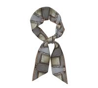 A broken mirror Printed women's long scarf, measuring 46.9 x 3.1 inches, fits perfectly and shows elegant temperament with ease.