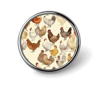 A Brood of Chickens Badge,Comfort Light in Weight Round Emblem Cute Funny Decor Brooch Smooth Does Not Fade Badges for Hats Jackets Coat Shirt