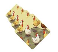 A Brood Of Chickens Car Air Fresheners 4 Pcs Square Hanging Car Air Freshener Fragrance Scented Cards Auto Mirror Pendant Aromatherapy Tablets For Car Home Office Closet Bathroom