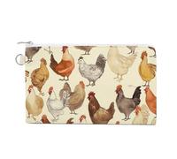 A Brood of Chickens Coin Purse Mini Change Wallet Portable Change Purse Cute Canvas Coin Wallet Bag with Zipper for Men & Women