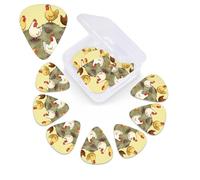 A Brood of Chickens Guitar Picks 12 Pack 3 Different Thickness Celluloid Guitar Plectrums with Guitar Pick Storage Box Personalized Guitar Pick for Acoustic Guitar Picks