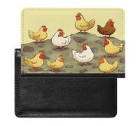 A Brood of Chickens Passport Holder for Travel Document Holders PU Leather Credit Card Holder Minimalist Front Pocket Wallet Fashion Passport Wallet Cover Case Slim Bifold