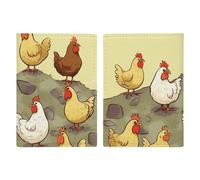 A Brood of Chickens Passport Holder, ID Card Protector Case Passport Holder with Slot Passports Travel Wallet Document Cover for Women And Men