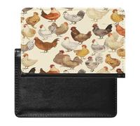 A Brood of Chickens Passport Holder PU Leather Slim Passport Cover with Card Slots Travel Document Holder Cover