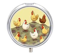 A Brood of Chickens Pill Box, 3 Compartment Small Pill Case Waterproof Travel Pill Organizer for Pocket Or Purse Portable Mini Medicine Tablet Vitamin Holder Pill Case