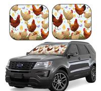 A Brood of Chickens Print Car Sun Shade Windshield 2-Piece Foldable Front Windshield Sun Visor Sunshade for Car Windshield, L