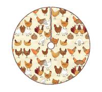 A Brood Of Chickens Print Christmas Tree Skirt Festive Decoration For The Perfect Holiday Ambience