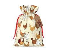 A Brood Of Chickens Print Drawstring Gift Bag,Reusable Sachets,Party Favors,Wedding,Festival,Birthday
