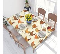 A Brood Of Chickens Print Fitted Table Cover Elastic Edge 4 Foot Rectangle Table , Waterproof And Wipeable Tablecloth Covers For Elastic Edged Table Cover For Indoor Outdoor Patio Picnic 30 X 48 Inch