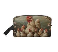 A Brood of Chickens Print Large Capacity Travel Toiletry Bag Lightweight Organizer Storage Cosmetic Pouch