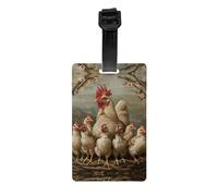 A Brood of Chickens Print Luggage Tags with Name Id Card, Suitcases Tag for Bag Baggage Travel Accessories