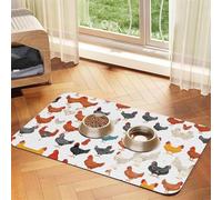 A Brood of Chickens Print Pet Absorbent Leather Tablecloth Perfect for Dogs, Cats, and Other Pets