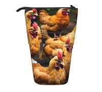 A Brood Of Chickens Print Standing Pencil Case Telescopic Pencil Bag Pop Up Pencil Pouch Pen Pouch Makeup Cosmetics Bag