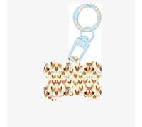 A Brood of Chickens Printing Acrylic Dog Bone Ornament,Dog Tags Personalized Pet Ornament, Key Chain Bone Shaped Id Tags