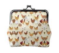A Brood Of Chickens Printing Coin Purse, Lightweight Minimalist Wallet For Music Festivals And Concerts, Black, One Size, Art Deco
