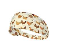 A Brood Of Chickens Printing One-Pack Comfortable Elastic Exercise Headband Athletic Band 4.3 * 13.4in Soft And Breathable â€‹