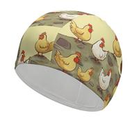 A Brood of Chickens Swim Caps, High Elasticity Swim Cap for Women and Men Durable Waterproof Swim Hats Keep Hair Dry Perfect for Pool, Beach, Lap Swimming