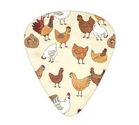 A Brood of Chickens The 12 piece guitar pick pack is suitable for various electric guitars, acoustic guitars and bass guitars
