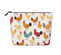 A Brood of Chickens - Themed Makeup Bag - Waterproof Hemp Cosmetic Pouch for Travel, Daily Use & Gifts (9.5x6.7x2in)