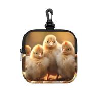 A Brood Of Chickens1 Print Small Waterproof Storage Bag For Purse, Square Mini Cosmetic Pouch, Durable And Lightweight