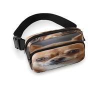 A Brown Chihuahua Fanny Pack Belt Bag with Adjustable Strap Fashion Waist Bag for Outdoor Sports Hiking