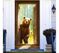 A brown door frame with a realistic wildlife design. Rural home decor for the entryway or general use. 350x240cm