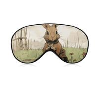 A Brown Rabbit Sleep Mask for Women Men Side Sleeper Eye Cover with Adjustable Strap Soft Breathable Blackout Mask Slip-Free Deep Sleeping Travel Essentials