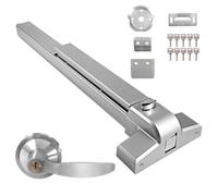 A BST Push Bar Door Lock Panic Exit Device with Exterior Lever,Stainless Steel Panic Bar for Commercial Emergency Push Door Hardware for 28”-36” Metal Wood Exit Door