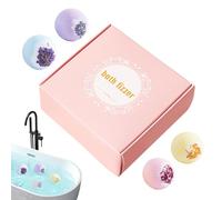 A bubble bath ball, 4 pieces dried flower detergent, a moisturising bath ball, for relaxation, self-care, spa, home, bathroom, travel, hotel, birthday