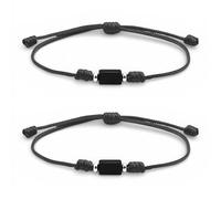 A BUENOS PRECIOS - Black Thread Bracelet with Black Tourmaline Cylindrical - Evil Eye Amulet for Women and Men - Healing and Healing Negative Energy - Adjustable Bracelets, 10-27 cm, Natural Stone