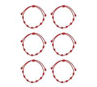 A BUENOS PRECIOS - Original Seven Knots Red Bracelet - Against the Evil Eye - Red Thread Protection Negative Energy - Amulet for Good Luck and Friendship - Men Women Kids Couple Friends, Desde 11 cm a