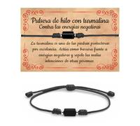 A BUENOS PRECIOS - TURMALINA Bracelet with Red and Black Thread - Evil Eye Amulet for Women Men - Healing and Healing Negative Energy - Adjustable Bracelets, 10-27 cm, Natural Stone Tourmaline