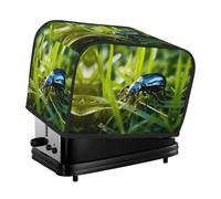 A Bug Toaster Cover 2 Slice, Waterproof Bread Machine Covers with Pockets Universal Size Kitchen Small Appliance Cover with Handle, Dust and Fingerprint Protection