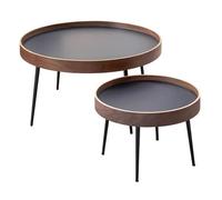 A Built-in 2-piece Coffee Table Set, a Round Centerpiece for the Living Room. Its Unique Baffle Design Prevents Items From Falling, Making it Suitable for Living Rooms, Offices, and Lounges