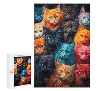 A Bunch of Cats: Creative Indoor Hobby, 1000 PCS Displayable Picture Puzzle, for Relaxing Solo Or Group Play
