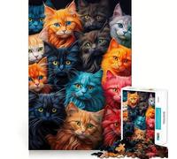 A Bunch of Cats for Adults 1000 Piece Puzzle Brain Exercise HD Print Home Activity Birthday Art Gift (38x52cm)