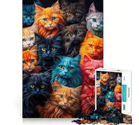 A Bunch of Cats Jigsaw Puzzles for Adults1000 Pieces DownTime Game Calm Daily Fun Challenge Nice Art (50x75cm)