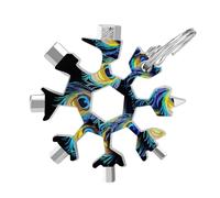A Bunch of Peacock Feathers 19-in-1 Snowflake Multi Tool, Stainless Steel Metal Snowflake Multitool with Keychain, Compact & Portable Tools for Outdoor Camping Survival Daily Use Gift for Men