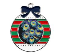 A Bunch of Peacock Feathers Alloy Christmas Pendants Charm Xmas Hanging Crafts Ornaments Funny Holiday Charms for Keychain Home Decoration Xmas Party Favor Festival Supplies