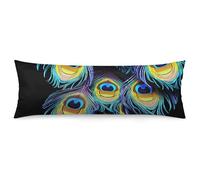 A Bunch of Peacock Feathers Body Pillow Pillowcase 20"x54" Lumbar Throw Pillow Covers with Hidden Zipper Breathable & Cozy Full Long Bodypillow Case Cover for Sleeping Bedroom Couch Sofa Decor