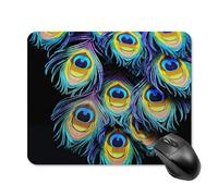 A Bunch of Peacock Feathers Mouse Pad Square Laptop Mouse Mat Cute Computer Mousepad Keyboard Pad Non-Slip Desk Pads for Gaming Office Work Home 20 * 25cm
