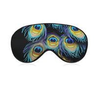 A Bunch of Peacock Feathers Sleep Mask for Women Men, Soft Eye Mask with Adjustable Strap for Sleeping, Light Blocking Travel Blindfold for Nap Comfortable Eye Cover for Home Office