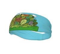 A Bunch of Smug Cats Hiding in The Garden in A Seamless Pattern Headbands Men Women Non Slip Wicking Sports Sweatband for Gym Basketball Yoga Hairbands
