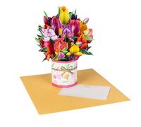 A Burst Of Spring Tulip Bouquet 3D Pop-Up Greeting Card