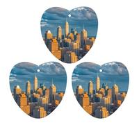 A Busy Town in The City Car Air Freshener, 3 Pcs Love form Hanging Air Freshener Cards, Long Lasting Fragrance Scented Cards for Car, Home, Office Black-style