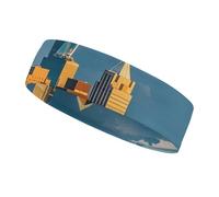 A Busy Town in The City Headbands for Women & Men Sports Headband, Fits All Head Sizes, Ultra Absorbent & Non-Slip Sweatband for Running, Yoga, Gym