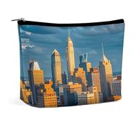 A Busy Town in The City Makeup Bag for Women Portable Cosmetic Waterproof Pouch Aesthetic Handheld Travel Work